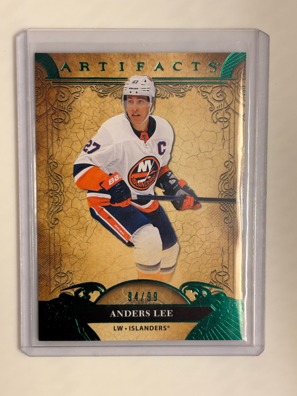 Anders Lee 2020-21 Upper Deck Artifacts Emerald /99 Islanders #1
